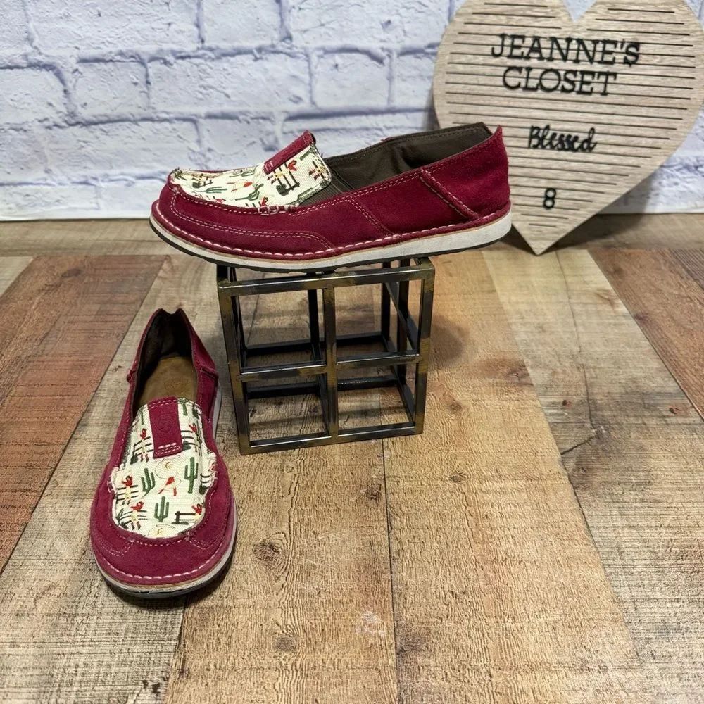 Ariat Cranberry Suede Vintage Cowgirl Cruiser Slip-on Women's 8B